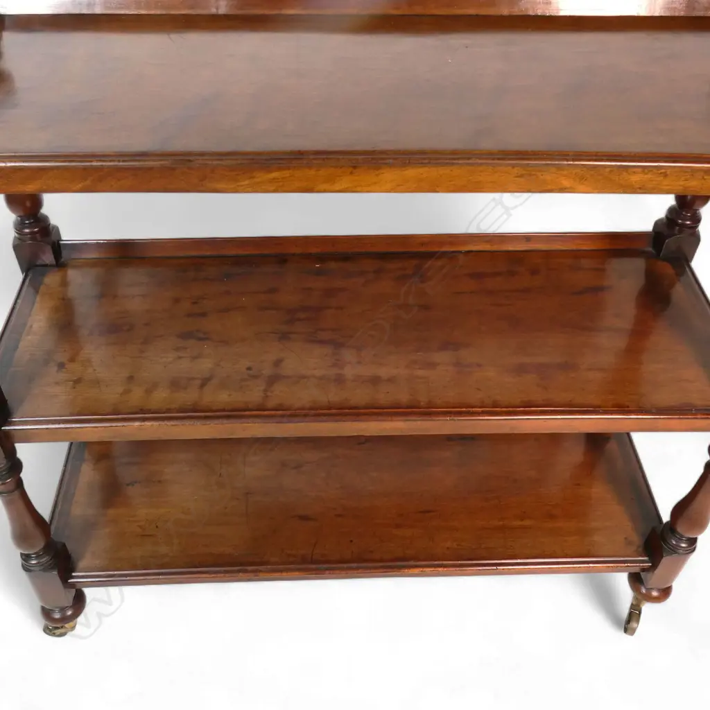 A William IV flame mahogany three-tier dumb waiter, Image 1++
